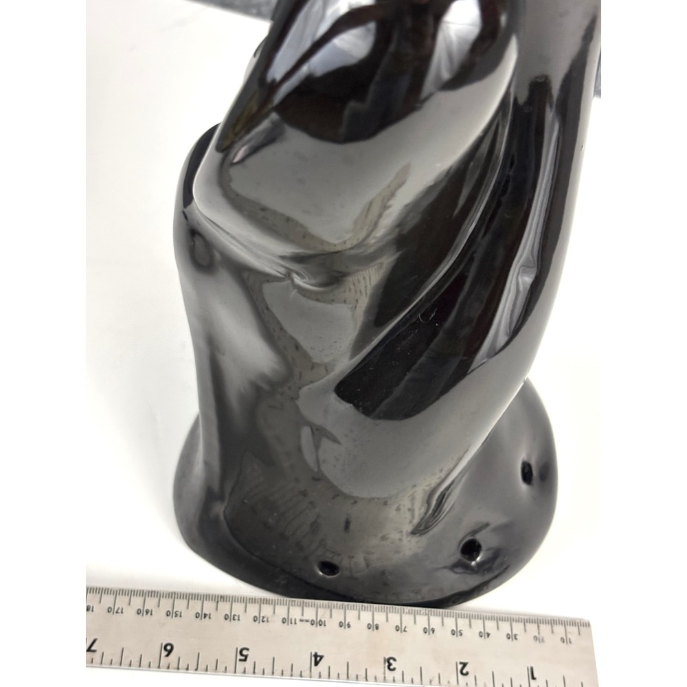 1998 Vintage Abstract Family Sculpture Father Mother Child Black Ceramic 13" - Picture 12 of 14